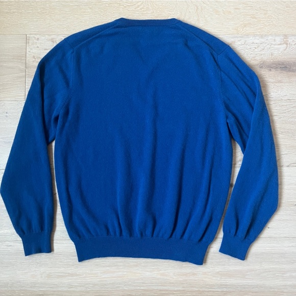 Club Room 100% Cashmere Sweater Rich Blue Mens Sz XL V Neck Lightweight Soft *R3 - Picture 2 of 3